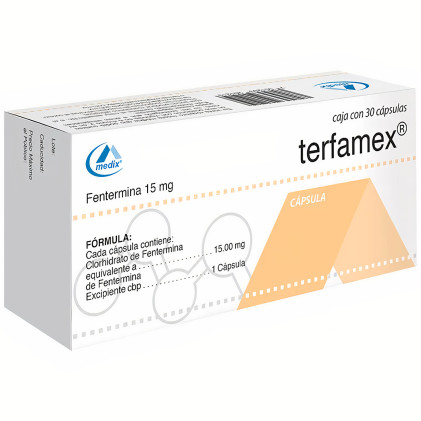 Terfamex fentermina 15 mg 30 caps