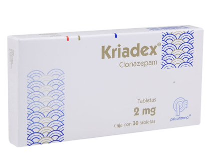 kriadex clonazepam 2 mg 30 tabs.