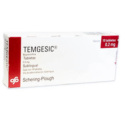 Temgesic Sublingual Bupremorphine 0.2 mg 10 Tabs